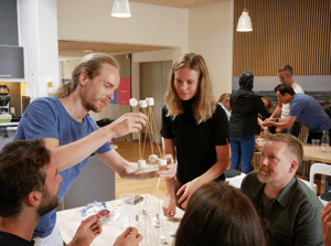 Reflecting on one of our company values - Think Big - we built spaghetti marshmallow towers. The winning tower was 87cm tall.