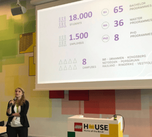 Agata Olaussen talking about the half-open exams at University of South-Eastern Norway