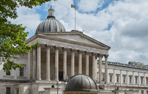 UCL front entrance with classical pillars