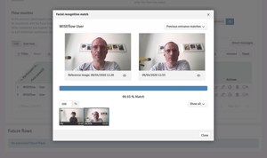 WISEflow interface showing connection to laptop camera